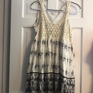 Black and white dress with knit top